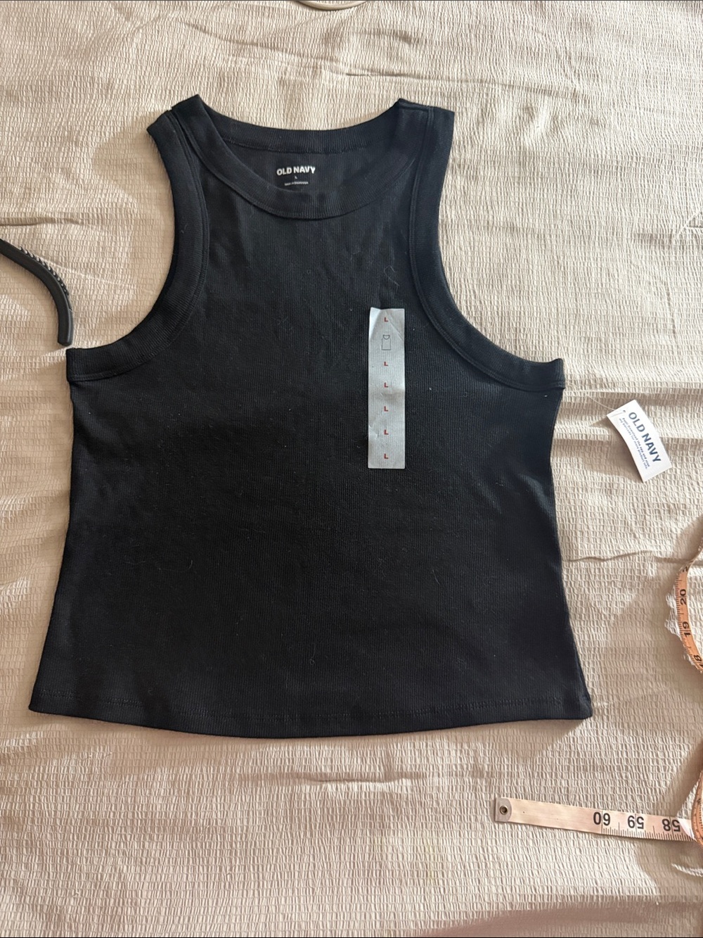 Old Navy Black Ribbed Scoop Neck Tank